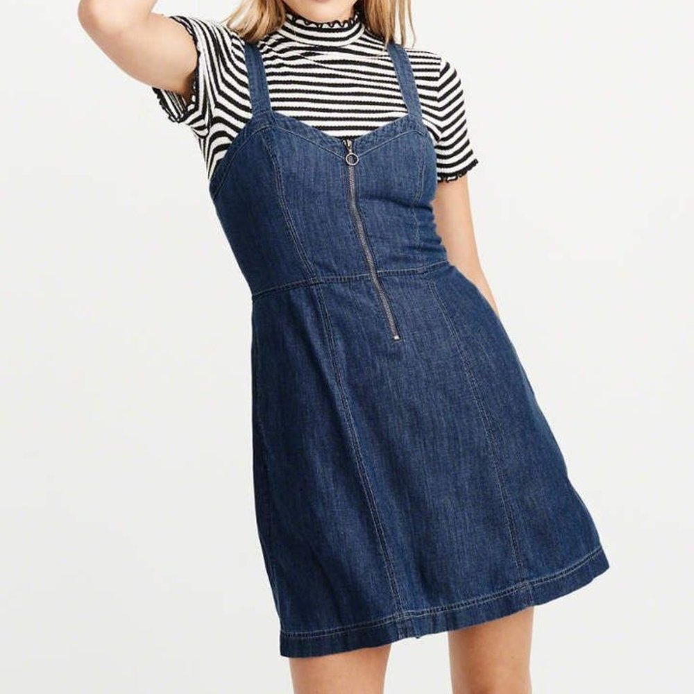 abercrombie nwot denim zip up dress